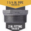 STZ Industries 2 in. MIP each X 1-1/4 in. D FIP Black Malleable Iron Hex Bushing