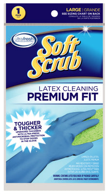 Soft Scrub Latex Cleaning Gloves L Blue 6 pk