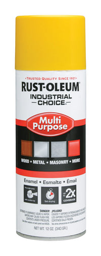 Rust-Oleum Industrial Choice OSHA Safety Yellow Field Marking Paint 12 oz (Pack of 6).