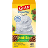 Glad ForceFlex 13 gal Pine Scent Kitchen Trash Bags Drawstring 40 pk 0.72 mil (Pack of 6)