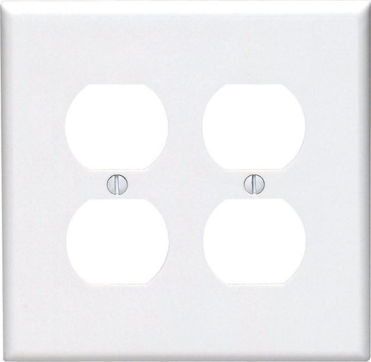 Leviton Midway White 2 gang Nylon Duplex Outlet Wall Plate (Pack of 25)