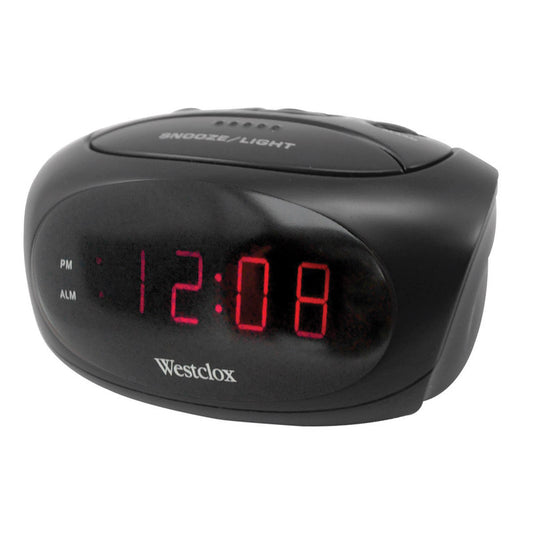 Westclox 0.6 in. Black Alarm Clock Digital (Pack of 6)