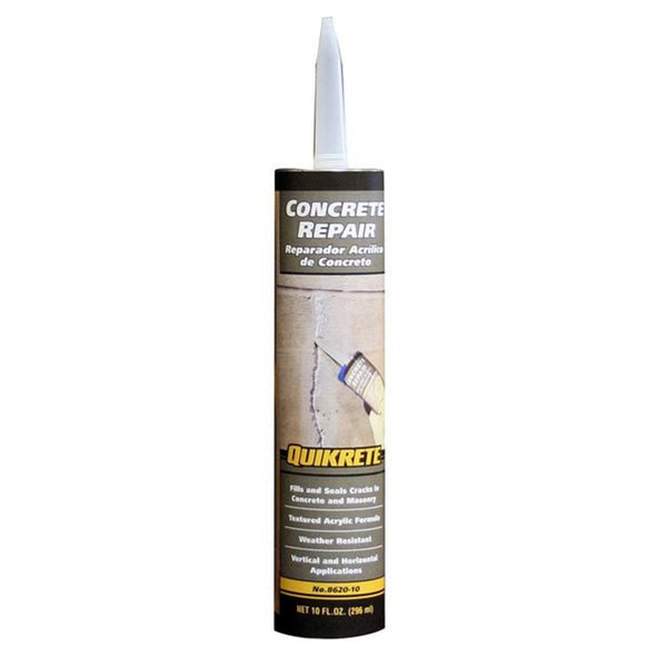 Sellador de grietas de hormigón para exteriores de látex acrílico gris Quikrete, 10 oz, área de cobertura de 12 pies lineales