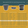 Bloem TerraPot 12.6 in. H X 14.9 in. D Polyresin Planter Charcoal