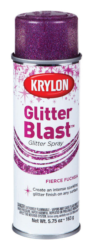 Krylon Glitter Blast Fierce Fuchsia Spray  Paint 5.75 oz (Pack of 6)