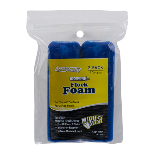 ArroWorthy Pro-Line Flock Foam 3/8 in. x 4 in. W Mini Paint Roller Cover 2 pk (Pack of 12)