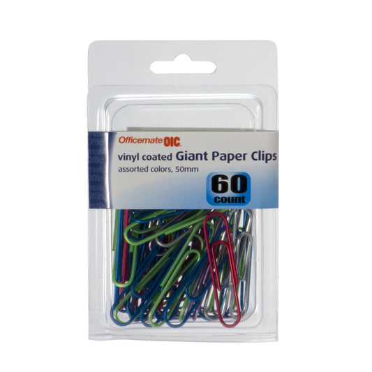 Officemate OIC Giant Assorted Color Paper Clips 60 pk
