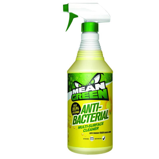 Mean Green Lemon Scent Antibacterial Cleaner Liquid 32 oz (Pack of 12).