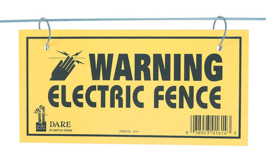 Dare Electric Fence Warning Sign Yellow