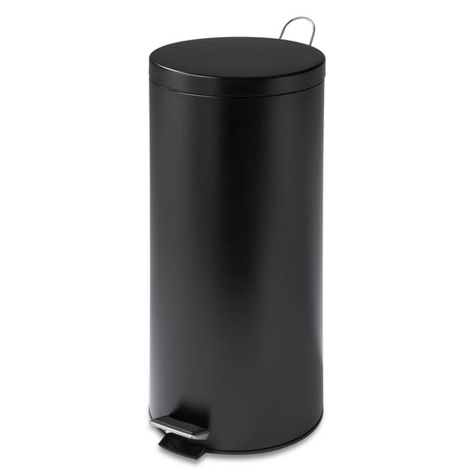 Honey-Can-Do 8 gal Black Stainless Steel Step-On Trash Can