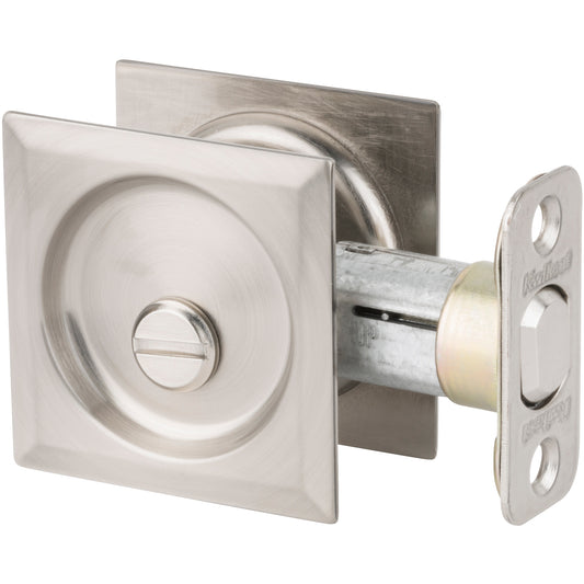 335x15 Square Pocket Door Lock Privacy - Satin Nickel
