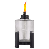 TIKI Black/Clear Glass/Metal 6.5 in. Elevated Tabletop Torch 1 pc (Pack of 6)