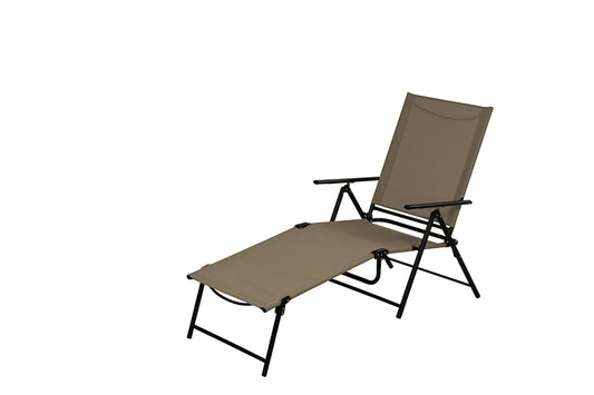 Living Accents Steel Sling Chair and Ottoman Tan