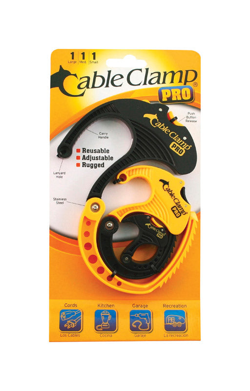 Cable Clamp Pro Black/Yellow Plastic Adjustable Cable Organizer 0.7 L in. (Pack of 12)