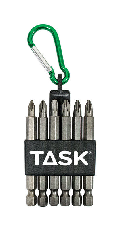 Task Tools Phillips 3 in. L Carabiner Bit Clip Steel 6 pc