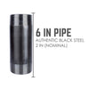 STZ Industries 2 in. MIP each X 2 in. D MIP Black Steel 6 in. L Nipple