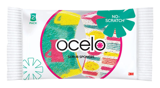 Ocelo Delicate, Light Duty Sponge For Multi-Purpose 3.7 in. L 2 pk (Pack of 12)