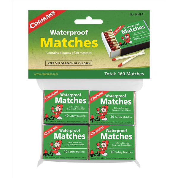 Fósforos verdes impermeables de Coghlan's, 4 piezas (paquete de 12)