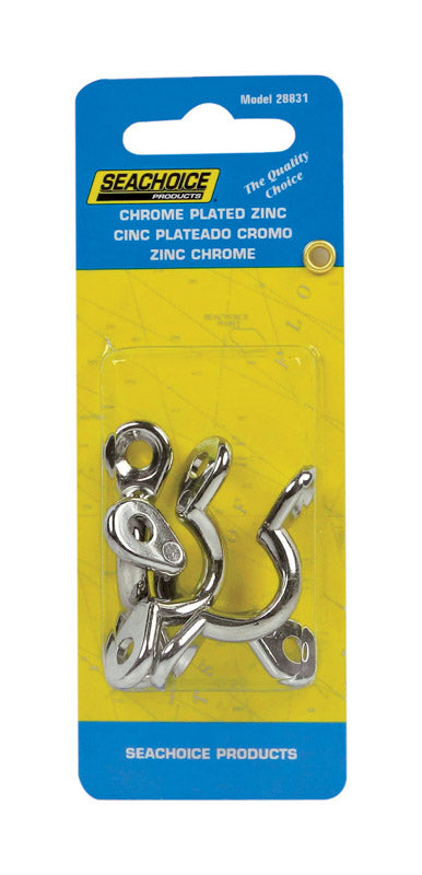 Seachoice Chrome-Plated Zinc 1-7/8 in. L X 3/8 in. W Eye Straps 4 pk