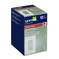 Leviton Decora White 1 gang Nylon Decorator Wall Plate 10 pk