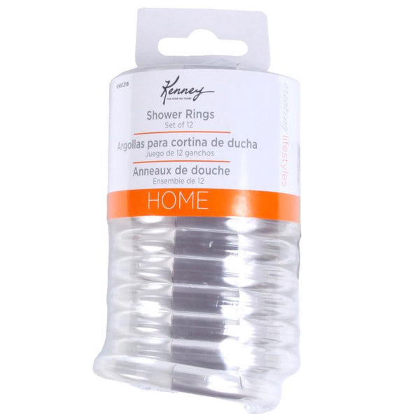 Anillos de plástico transparente para cortina de ducha Kenney (paquete de 12) - Oferta de la semana