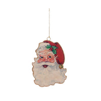 Creative Co-Op Multicolored Vintage 2-Sided Santa Ornament 5 in. (Pack of 12)