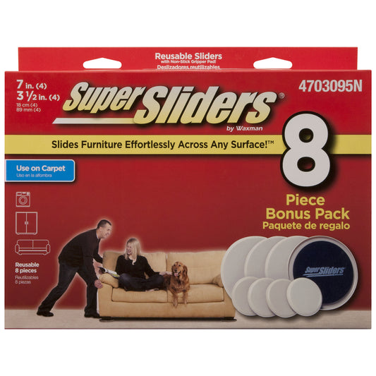 SuperSliders Tan Assorted in. Adhesive Plastic Chair Glide Set 8 pk