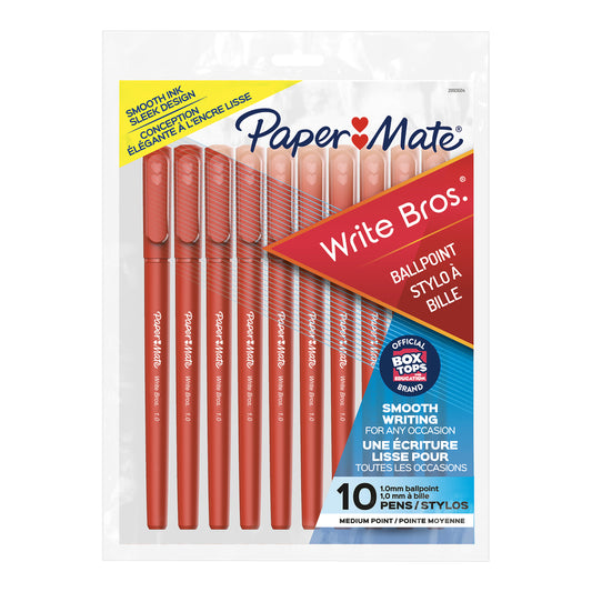 Papermate Write Bros Red Ball Point Pen 10 pk