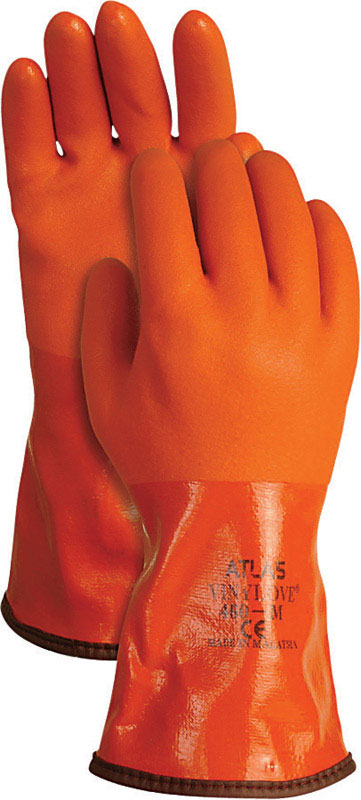 Atlas Unisex Indoor/Outdoor PVC Coated Work Gloves Orange L 1 pair (Pack of 12)