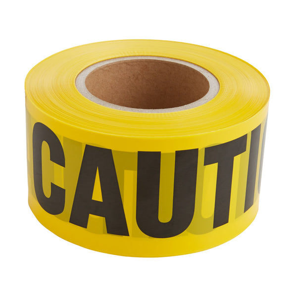 Cinta de precaución para barricadas de PVC de Irwin Strait-Line de 1000 pies de largo y 3 pulgadas de ancho, color amarillo