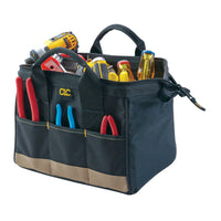 CLC 8.5 in. W X 8 in. H Polyester Tool Bag 14 pocket Black/Tan 1 pc