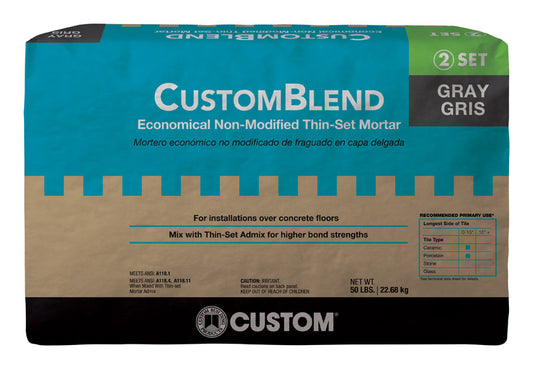 Custom Building Products Gray Standard Thin Set Mortar 50 lbs. for Concrete Floors