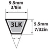 Mitsuboshi Super KB Standard V-Belt 0.38 in. W X 33 in. L For Snow Blowers