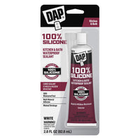 DAP White Silicone Rubber Kitchen and Bath Waterproof Sealant 2.8 fl. oz. (Pack of 6)