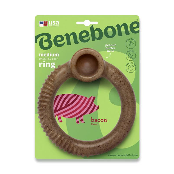 Juguete masticable para perros Benebone Brown Ring, tamaño mediano, 1 paquete