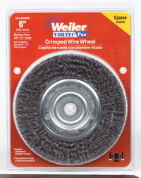 Weiler Vortec Pro 6 in. Crimped Wire Wheel Brush Carbon Steel 6000 rpm 1 pc