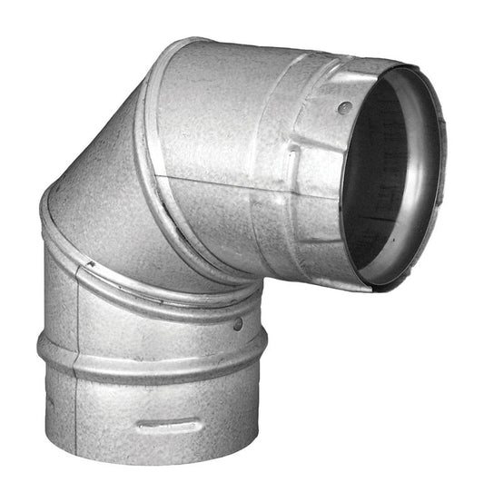 DuraVent 4 in. Dia. x 4 in. Dia. 90 deg. Galvanized Steel/Stainless Steel Stove Pipe Elbow (Pack of 2)