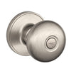Schlage Stratus Satin Nickel Bed and Bath Knob Right or Left Handed