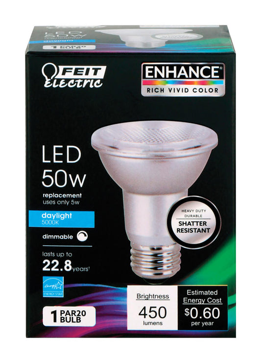 FEIT Electric Enhance PAR 20 E26 (Medium) LED Bulb Daylight 50 Watt Equivalence 1 pk (Pack of 4)