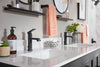 Matte black one-handle high arc bathroom faucet