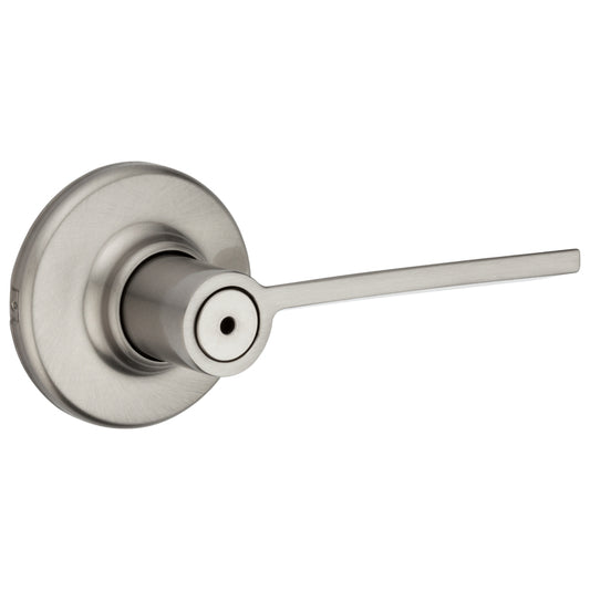 Kwikset Signature Series Ladera Satin Nickel Bed and Bath Lever Right or Left Handed