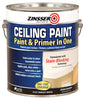 Zinsser Flat Bright White Water-Based Ceiling Paint and Primer in One Interior 1 gal (Pack of 2).