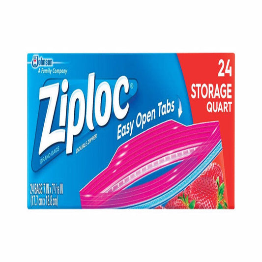 Ziploc Food Storage Bag 24 pk Clear (Pack of 12)