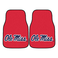 University of Mississippi (Ole Miss) Red Carpet Car Mat Set - 2 Pieces