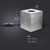 Feit 3.6 in. Concrete Beige/White Cube Lamp Base