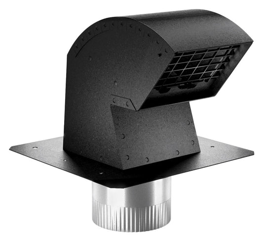 Imperial R2 9 in. L X 4 in. D Black/Silver Aluminum Roof Cap with Collar (Pack of 3).