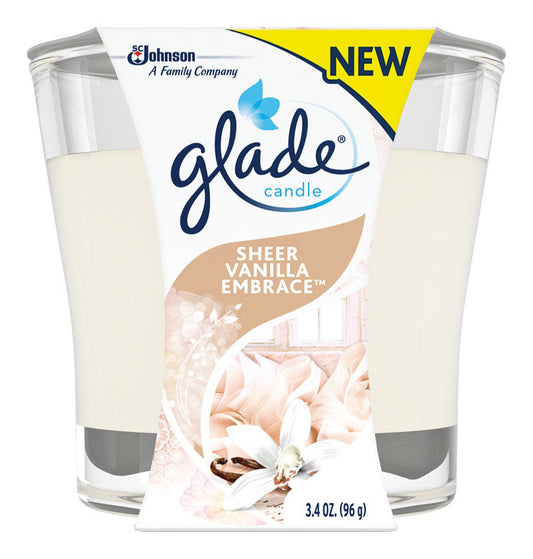 Glade Cream Pure Vanilla Joy Scent Jar Air Freshener Candle 3-1/16 in. H x 3-1/4 in. Dia. 3.4 oz. (Pack of 6)