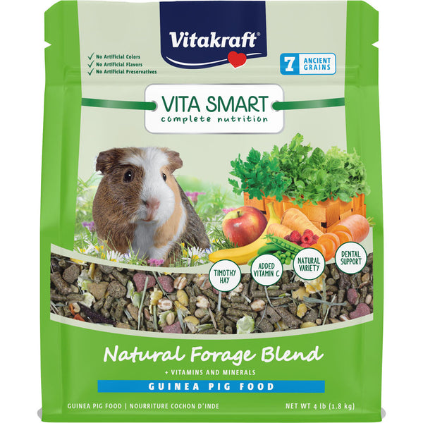 Vitakraft Vita Smart Natural Forage Blend Guinea Pig Food Complete Nutrition 4 lb