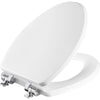 Mayfair Slow Close Elongated White Molded Wood Toilet Seat