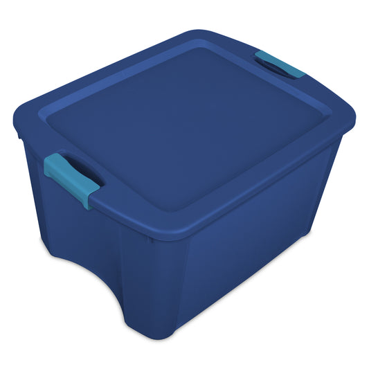 Sterilite 14467406 18 Gallon Blue Latch & Carry Tote (Pack of 6)